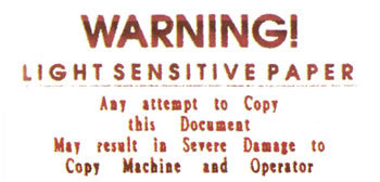 Warning light sensitive rubber stamp