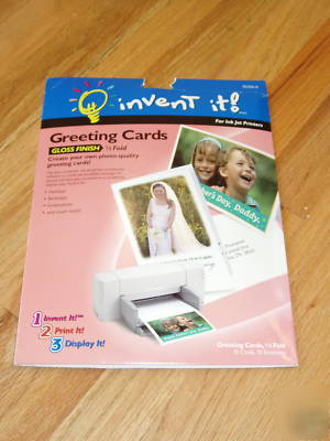Invent it greeting cards gloss finish 8 cards envelope