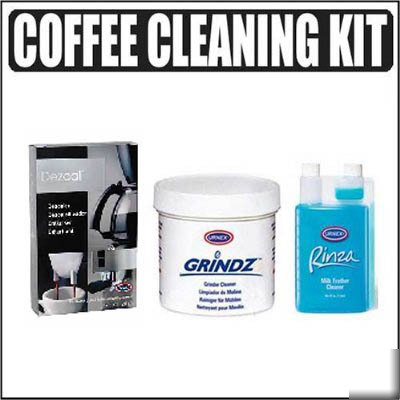 New urnex coffee cleaning 3 kit dezcal grindz rinza