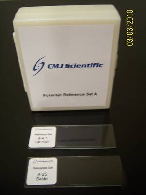 Forensic animal hair reference microscope slide kit