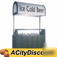 Irp bar drink ice bin kiosk merchandiser w canopy 24X48