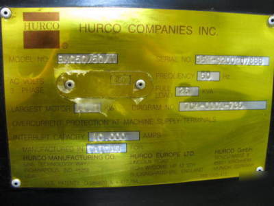 7722 hurco bmc-50 cnc vertical machining center 1998