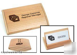 Maple arched business card holder - engraved free