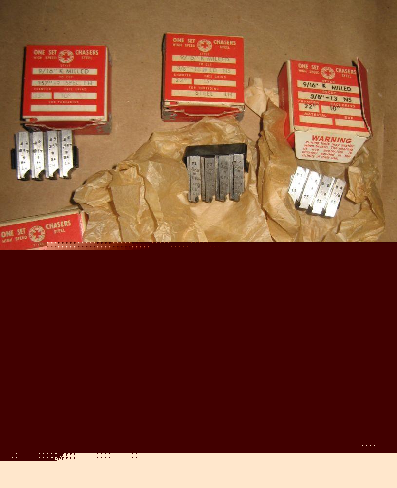 6 sets geometric die head chasers for 9/16K head milled