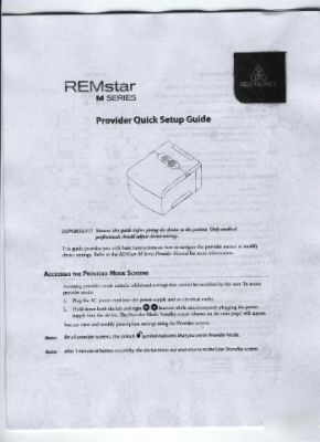 Remstar m series cpap set-up guide free shipping