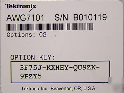 Tektronix AWG7101-01/02 arbitrary waveform generator