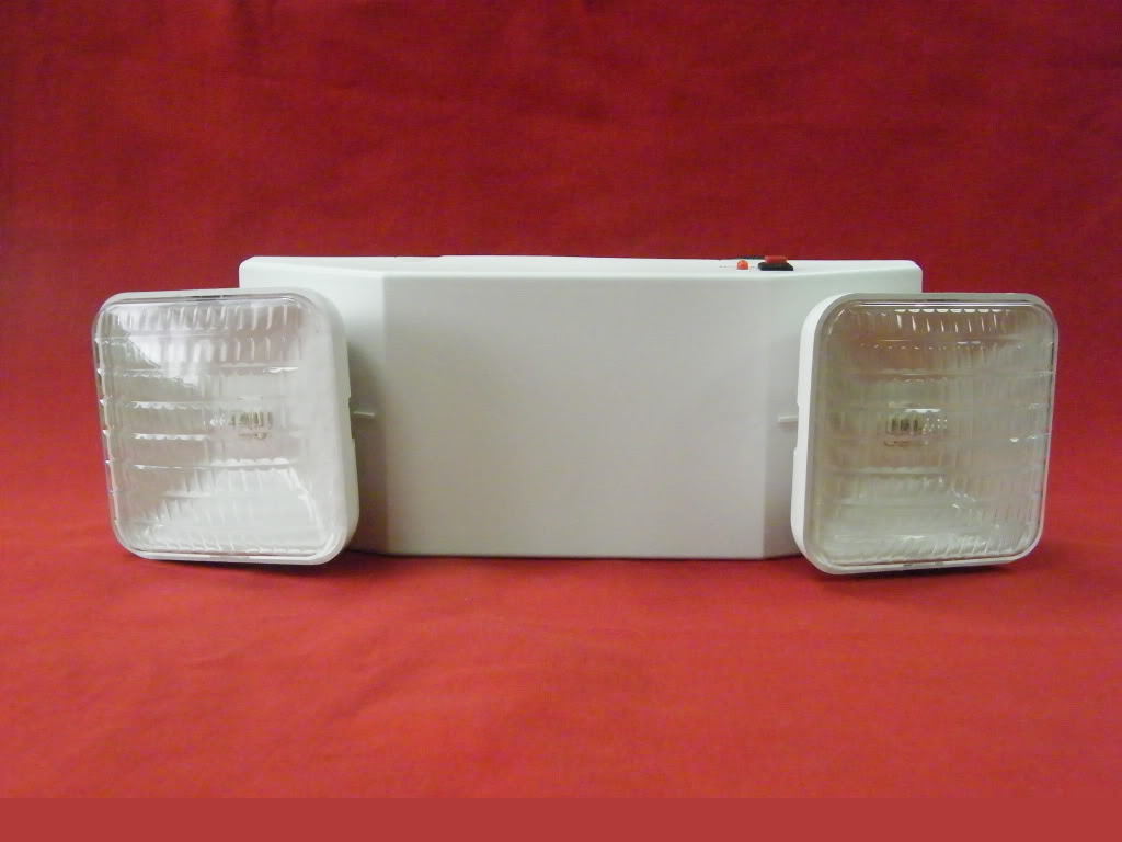 Battery back-up emergency light, wall mount, spotlight