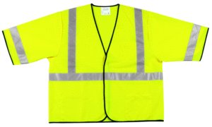 Ansi class 3 safety vests, lime mesh, size medium