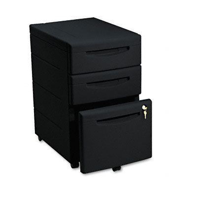 Aspira mobile pedestal file w/1 box/1 file drawrs black