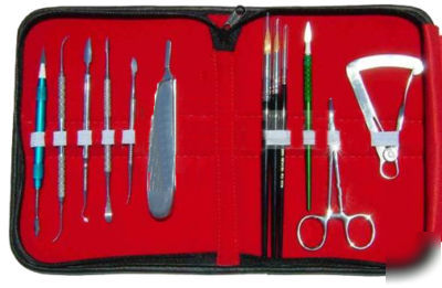 Ceramists tool kit, set of 12 assorted instruments