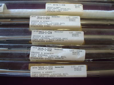 Howmedica grosse & kempf locking nail ss~lot of 7