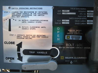 Square d qed BPO364 bolt loc panel 4000 amp a 4W ground
