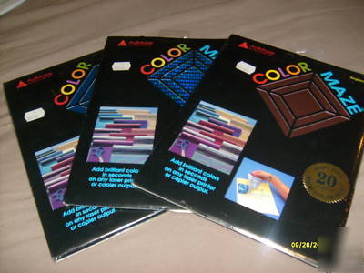 Color maze laser printer color transfer sheets, lot x 3