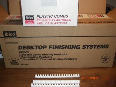 1 case 5 boxes OF100 ibico 3/4' plastic combs -white 