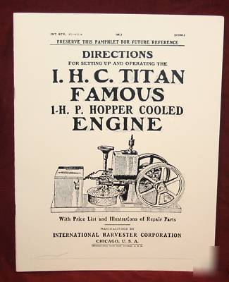 Ihc titan famous gas engine hit & miss hopper cooled