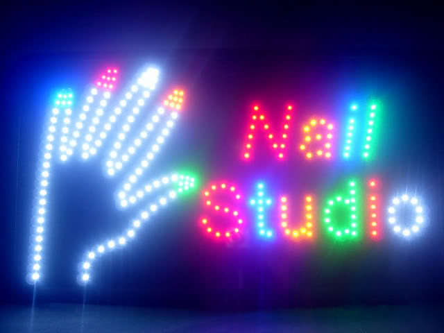 60050 led nail studio beauty fashion sign 24