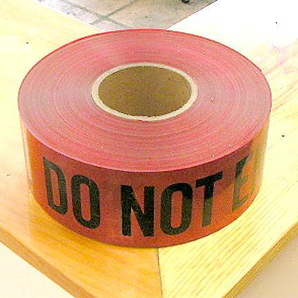Caution do not enter tape: 3INX1000 - 8 rolls in red
