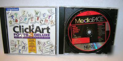 Clickart fonts 3 deluxe/ mediaface cd labeling software