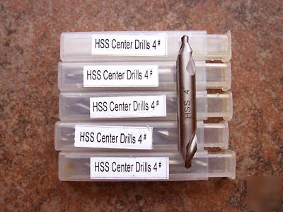 5PCS #4 hss center drill & countersink mill lathe 5/16
