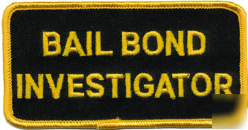 Bail bond investigator hat or jacket patch