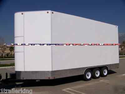 Closed v-nose atv car rv stacker style enclosed trailer