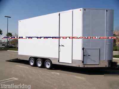 Closed v-nose atv car rv stacker style enclosed trailer