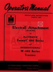 Farmall international 400 w electrall operator manual
