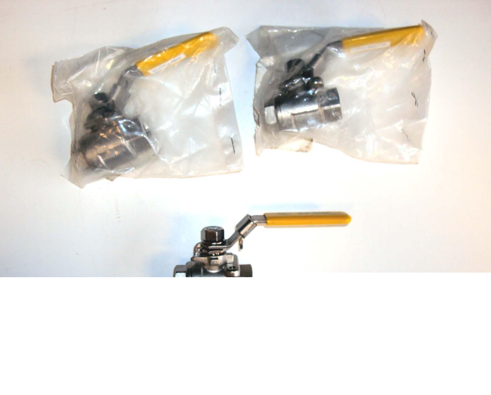 New 3 jfw steel locking ball valves 1/4