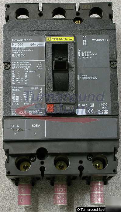 New square d HJL36050 circuit breaker, 50 amp, 