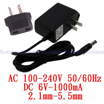 Power supply adapter converter 100-240V dc 6V 1A 99-172