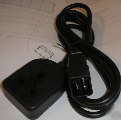 Iec C20 plug 16A 1.5MMÂ² to uk BS1363 1G 13A socket 2M