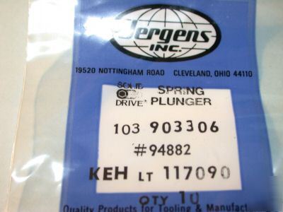 New 25 sets - 10 jergens stainless spring plungers