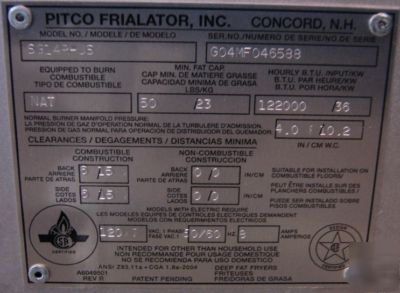 New pitco ng single well fryer with dump station