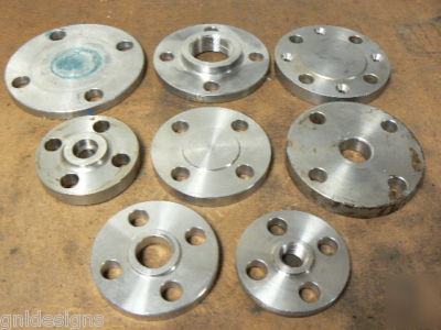 8 piece lot 302 & 316 stainless steel flanges 1/2-2