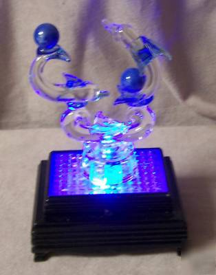 Collectible lighted base black oriental style
