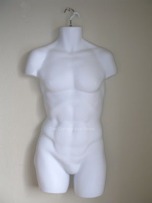 Super male mannequin form manikin maniquin dress white