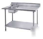 Advance tabco work table with left sink 30X72