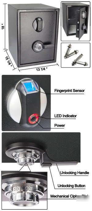 3637 cu. inches biometric electronic digital safe