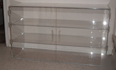Acrylic display case large 3 shelf, 3 feet long