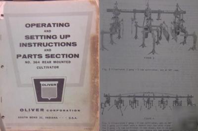 Oliver 364 rear cultivator operator/parts manual