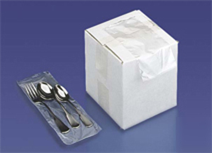 2000 - 3.25X10 + 1.5 backflap x 1 mil silverware bags