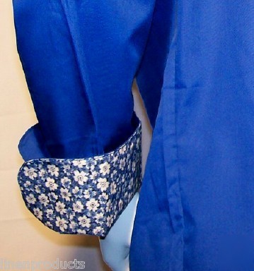 Chef coat jacket royal blue flowers lightweight xs ls
