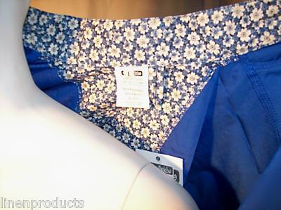 Chef coat jacket royal blue flowers lightweight xs ls