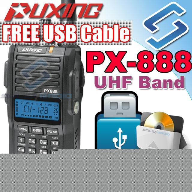 Puxing px-888 uhf 400â€“470 mhz radio free usb earpiece