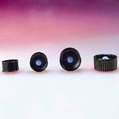 Qorpak black phenolic screw caps, poly-seal : 5045/12