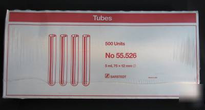 Sarstedt reagent & centrifuge tubes, 5ML qty 1000