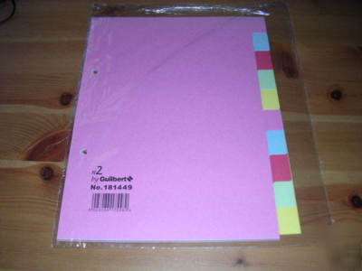 Subject dividers, pack of 10, A5 size