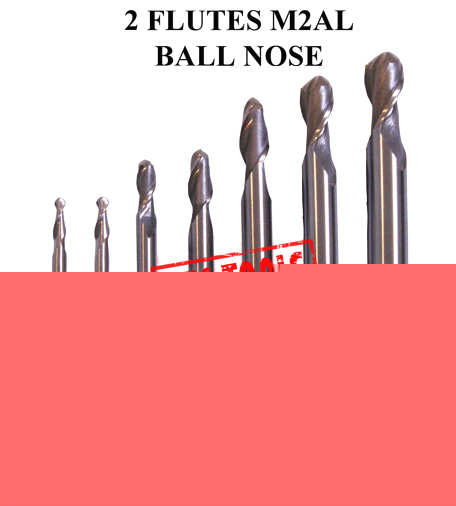 2 flute ball hss M2AL endmill cutters (7PCS) metric F54