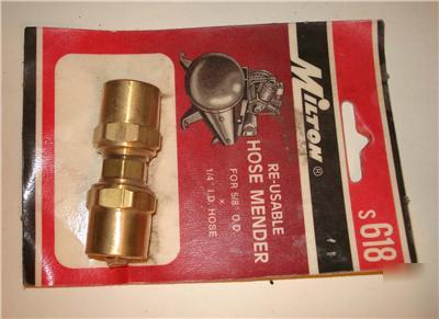 Air hose mender milton S618 reuse brass 5/8 x 1/4, 2PCS