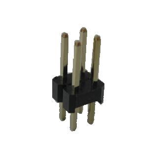 Double row pcb pin header 2+2 way double (pack of 10)